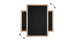 Discount ALLboards Tableau à Craie Noir avec Cadre en Bois Naturel Laqué 70x50cm