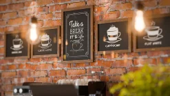 Discount ALLboards Tableau à Craie Noir avec Cadre en Bois Laqué 70x50cm