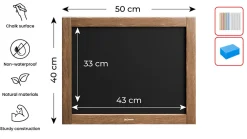Clearance ALLboards Tableau à Craie Noir avec Cadre en Bois Laqué 50x40cm