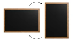 Hot ALLboards Tableau à Craie Noir Etanche avec Cadre en Bois Laqué 90x60cm