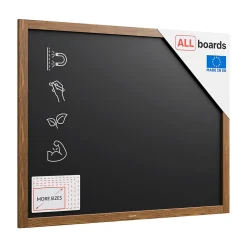 ALLboards Tableau à Craie Noir Magnétique avec Cadre en Bois Laqué 100x80cm, Tableau pour Ecrire* Pêle-Mêle Et Pense Bête