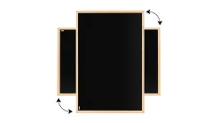 Outlet ALLboards Tableau à Craie Noir Magnétique avec Cadre en Bois 90x60cm