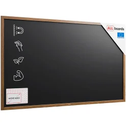 Discount ALLboards Tableau à Craie Noir Magnétique avec Cadre en Bois Laqué 200x120cm, Tableau pour Ecrire
