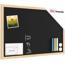 Outlet ALLboards Tableau à Craie Noir Magnétique avec Cadre en Bois 60x40cm