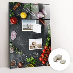 Clearance Wallfluent Tableau Aimanté Tulup 40x60 cm Ingrédients pour pizza D'organisation Mural