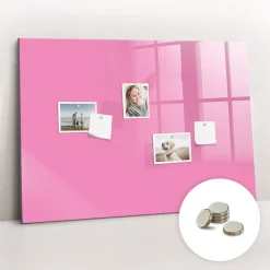Wallfluent Tableau Aimanté Tulup 100x70 cm Couleur rose En Verre Pour Cuisine* Pêle-Mêle Et Pense Bête