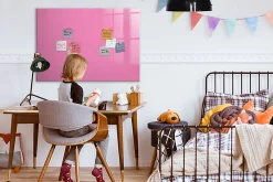Wallfluent Tableau Aimanté Tulup 100x70 cm Couleur rose En Verre Pour Cuisine* Pêle-Mêle Et Pense Bête