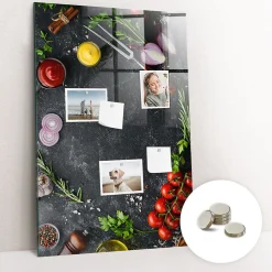 Wallfluent Tableau Aimanté Tulup 60x90 cm Ingrédients pour pizza D'organisation Mural* Pêle-Mêle Et Pense Bête
