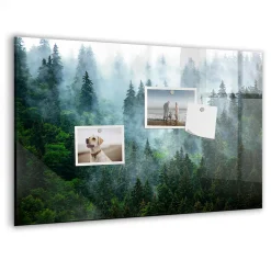 Wallfluent Tableau Aimanté Tulup 60x40 cm Forêt brumeuse En Verre Pour Cuisine* Pêle-Mêle Et Pense Bête
