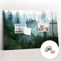 Wallfluent Tableau Aimanté Tulup 60x40 cm Forêt brumeuse En Verre Pour Cuisine* Pêle-Mêle Et Pense Bête