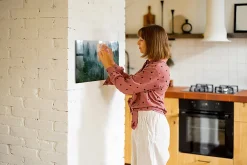 Wallfluent Tableau Aimanté Tulup 60x40 cm Forêt brumeuse En Verre Pour Cuisine* Pêle-Mêle Et Pense Bête
