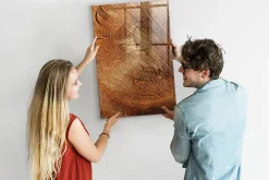 Wallfluent Tableau Aimanté 60x90 cm Coupe transversale du tronc Marqueur blanc En Verre Pour Cuisine* Pêle-Mêle Et Pense Bête