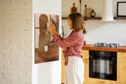 Wallfluent Tableau Aimanté 60x90 cm Coupe transversale du tronc Marqueur blanc En Verre Pour Cuisine* Pêle-Mêle Et Pense Bête