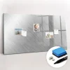 Wallfluent Tableau Aimanté 120x60 cm Mur en métal Marqueur noir En Verre Pour Cuisine* Pêle-Mêle Et Pense Bête