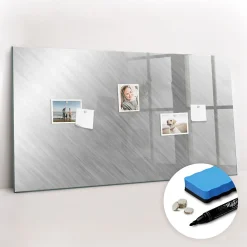 Wallfluent Tableau Aimanté 120x60 cm Mur en métal Marqueur noir En Verre Pour Cuisine* Pêle-Mêle Et Pense Bête