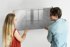 Wallfluent Tableau Aimanté 120x60 cm Mur en métal Marqueur noir En Verre Pour Cuisine* Pêle-Mêle Et Pense Bête
