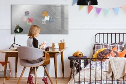 Wallfluent Tableau Aimanté 120x60 cm Mur en métal Marqueur noir En Verre Pour Cuisine* Pêle-Mêle Et Pense Bête