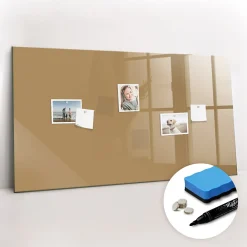 Wallfluent Tableau Aimanté 120x60 cm Couleur beige foncé Marqueur noir D'organisation Mural* Pêle-Mêle Et Pense Bête