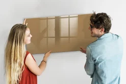 Wallfluent Tableau Aimanté 120x60 cm Couleur beige foncé Marqueur noir D'organisation Mural* Pêle-Mêle Et Pense Bête