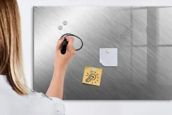 Wallfluent Tableau Aimanté 90x60 cm Mur en métal Marqueur noir En Verre Pour Cuisine* Pêle-Mêle Et Pense Bête