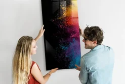 Wallfluent Tableau Aimanté 60x120 cm Poudre colorée Marqueur blanc D'organisation Mural* Pêle-Mêle Et Pense Bête