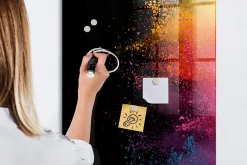 Wallfluent Tableau Aimanté 60x120 cm Poudre colorée Marqueur blanc D'organisation Mural* Pêle-Mêle Et Pense Bête