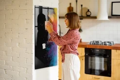 Wallfluent Tableau Aimanté 60x120 cm Poudre colorée Marqueur blanc D'organisation Mural* Pêle-Mêle Et Pense Bête