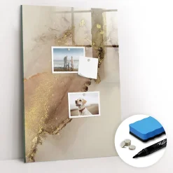 Wallfluent Tableau Aimanté 40x60 cm Marbre scintillant Marqueur noir D'organisation Mural* Pêle-Mêle Et Pense Bête