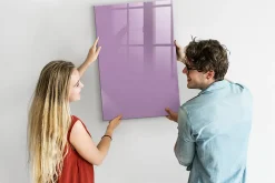 Best Wallfluent Tableau Aimanté 60x90 cm Couleur lilas Marqueur noir D'organisation Mural
