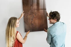 Wallfluent Tableau Aimanté 70x100 cm Bois foncé Marqueur blanc En Verre Pour Cuisine* Pêle-Mêle Et Pense Bête