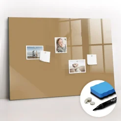 Wallfluent Tableau Aimanté 100x70 cm Couleur beige foncé Marqueur noir D'organisation Mural* Pêle-Mêle Et Pense Bête