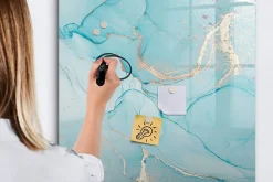 Wallfluent Tableau Aimanté 70x100 cm Marbre décoratif Marqueur noir D'organisation Mural* Pêle-Mêle Et Pense Bête