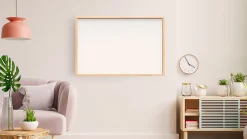 Hot ALLboards Tableau Blanc Magnétique Effaçable à Sec avec Cadre en Bois 90x60cm