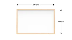 Hot ALLboards Tableau Blanc Magnétique Effaçable à Sec avec Cadre en Bois 90x60cm