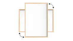 Hot ALLboards Tableau Blanc Magnétique Effaçable à Sec avec Cadre en Bois 90x60cm