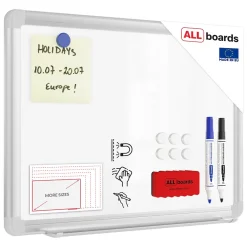 ALLboards Tableau Blanc Magnétique Effaçable à Sec avec Cadre en Aluminium Premium EXPO 40x30cm* Pêle-Mêle Et Pense Bête