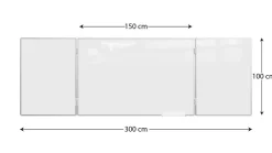 Sale ALLboards Tableau Blanc Scolaire Type Triptyque avec Cadre en Aluminium 150x100cm//300cm