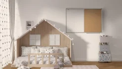 ALLboards Tableau Combi 2 en 1, Blanc Magnétique Effaçable à Sec et en Liège avec Cadre en Aluminium 90x60cm* Pêle-Mêle Et Pense Bête