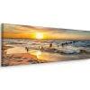 New Muralo Tableau Coucher De Soleil Paysage 3D 145cm x 45cm - Parfait pour décorer votre salon, chambre ou bureau avec un design unique et