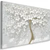 Clearance Muralo Tableau Déco Arbre Fleurs Abstraction 3D 100cm x 70cm - Parfait pour décorer votre salon, chambre ou bureau avec un design unique