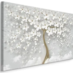 Clearance Muralo Tableau Déco Arbre Fleurs Abstraction 3D 100cm x 70cm - Parfait pour décorer votre salon, chambre ou bureau avec un design unique