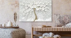 Clearance Muralo Tableau Déco Arbre Fleurs Abstraction 3D 100cm x 70cm - Parfait pour décorer votre salon, chambre ou bureau avec un design unique