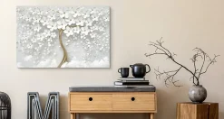 Clearance Muralo Tableau Déco Arbre Fleurs Abstraction 3D 100cm x 70cm - Parfait pour décorer votre salon, chambre ou bureau avec un design unique
