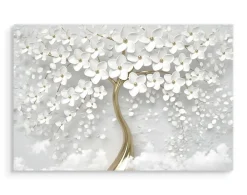 Clearance Muralo Tableau Déco Arbre Fleurs Abstraction 3D 100cm x 70cm - Parfait pour décorer votre salon, chambre ou bureau avec un design unique