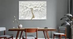 Clearance Muralo Tableau Déco Arbre Fleurs Abstraction 3D 100cm x 70cm - Parfait pour décorer votre salon, chambre ou bureau avec un design unique