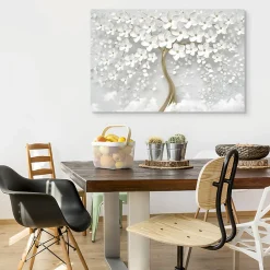 Clearance Muralo Tableau Déco Arbre Fleurs Abstraction 3D 100cm x 70cm - Parfait pour décorer votre salon, chambre ou bureau avec un design unique