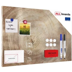Best ALLboards Tableau Magnétique en Métal Motif Tronc Cernes de Bois 60x40cm, MetalBoards pour tout type d'Aimants