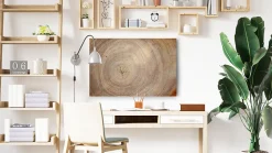 ALLboards Tableau Magnétique en Métal Motif Tronc Cernes de Bois 90x60cm, MetalBoards pour tout type d'Aimants* Pêle-Mêle Et Pense Bête