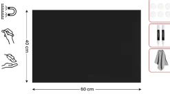 Clearance ALLboards Tableau Magnétique en Métal à Craie Noir 60x40cm, MetalBoards pour tout type d'Aimants