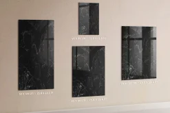 Discount Wallfluent Tableau Magnétique Mural 40x60 cm Marbre foncé Marqueur blanc Panneau Mémo Décoratif